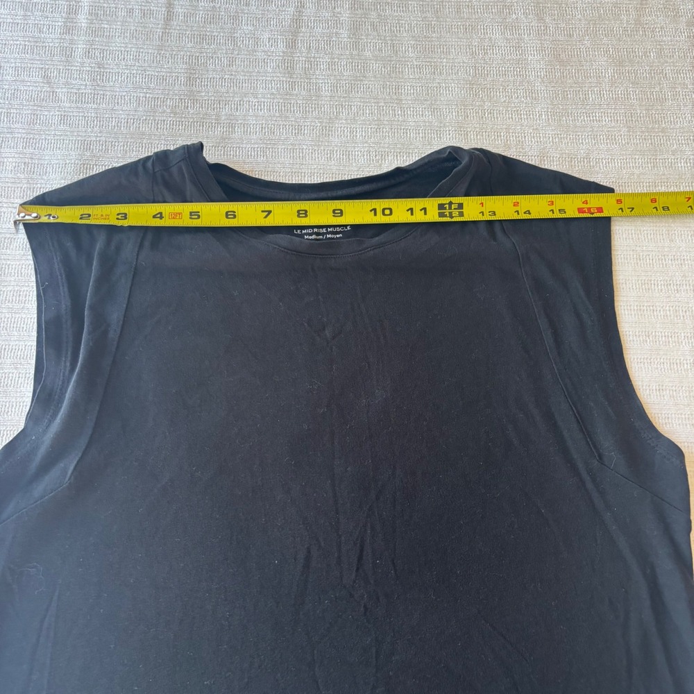 FRAME Le Mid Rise Muscle Tank Top Black Sleeveless Tee Womens Medium - Picture 4 of 6